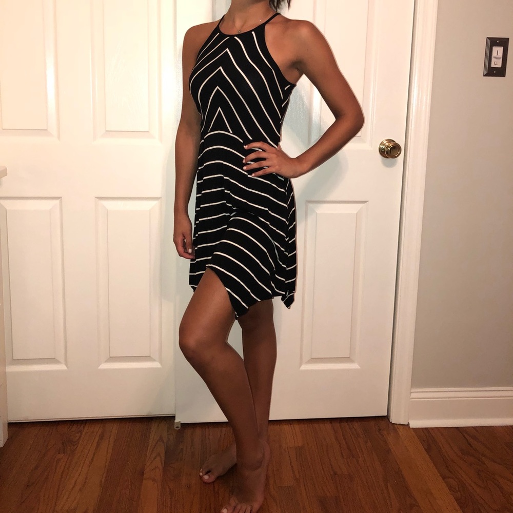Back and white stripped dress